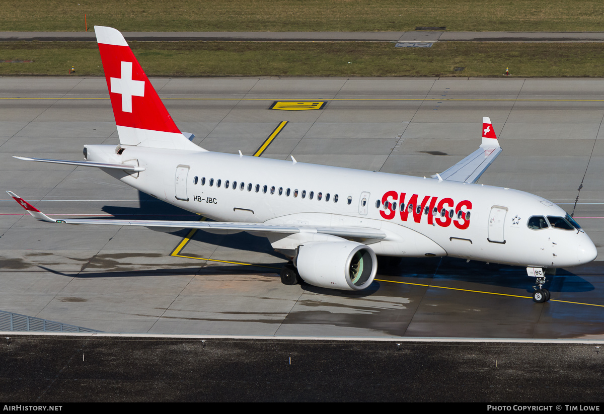 Aircraft Photo of HB-JBC | Bombardier CSeries CS100 (BD-500-1A10) | Swiss International Air Lines | AirHistory.net #651603