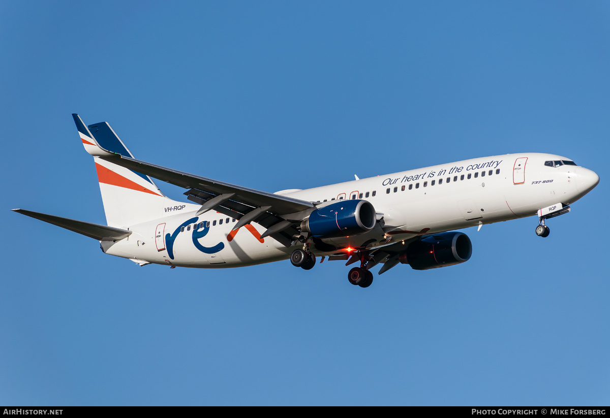 Aircraft Photo of VH-RQP | Boeing 737-8FE | REX - Regional Express | AirHistory.net #652001