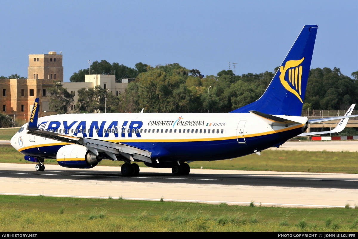 Aircraft Photo of EI-DYO | Boeing 737-8AS | Ryanair | AirHistory.net #652221