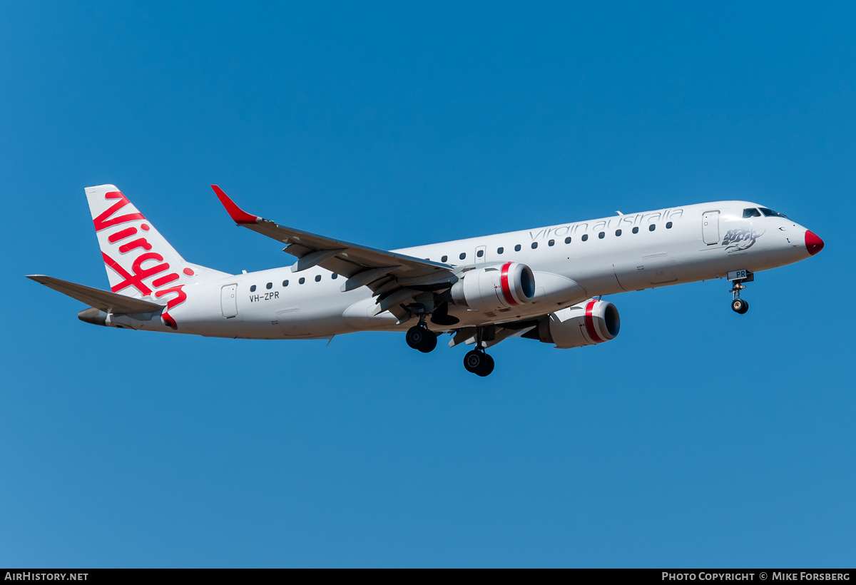 Aircraft Photo of VH-ZPR | Embraer 190AR (ERJ-190-100IGW) | Virgin Australia Airlines | AirHistory.net #652276