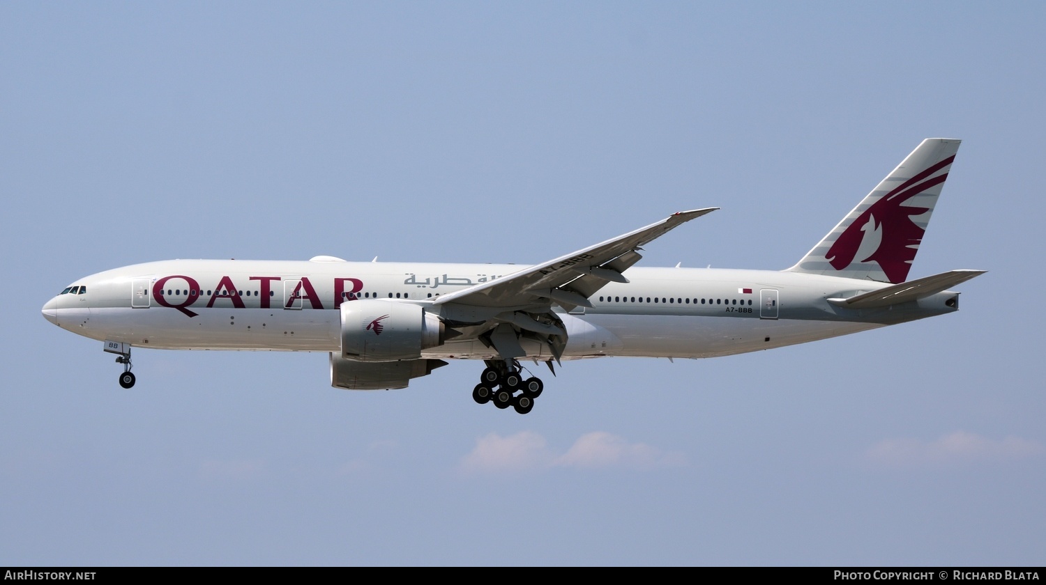 Aircraft Photo of A7-BBB | Boeing 777-2DZ/LR | Qatar Airways | AirHistory.net #652283