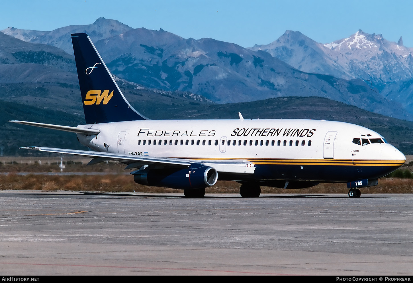 Aircraft Photo of LV-YBS | Boeing 737-266/Adv | Southern Winds | AirHistory.net #652365