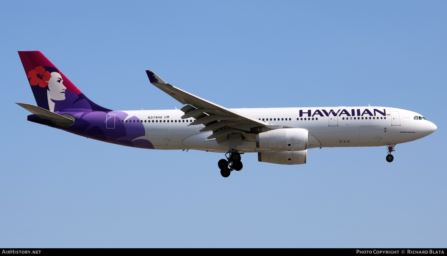 Aircraft Photo of N374HA | Airbus A330-243 | Hawaiian Airlines | AirHistory.net #652496