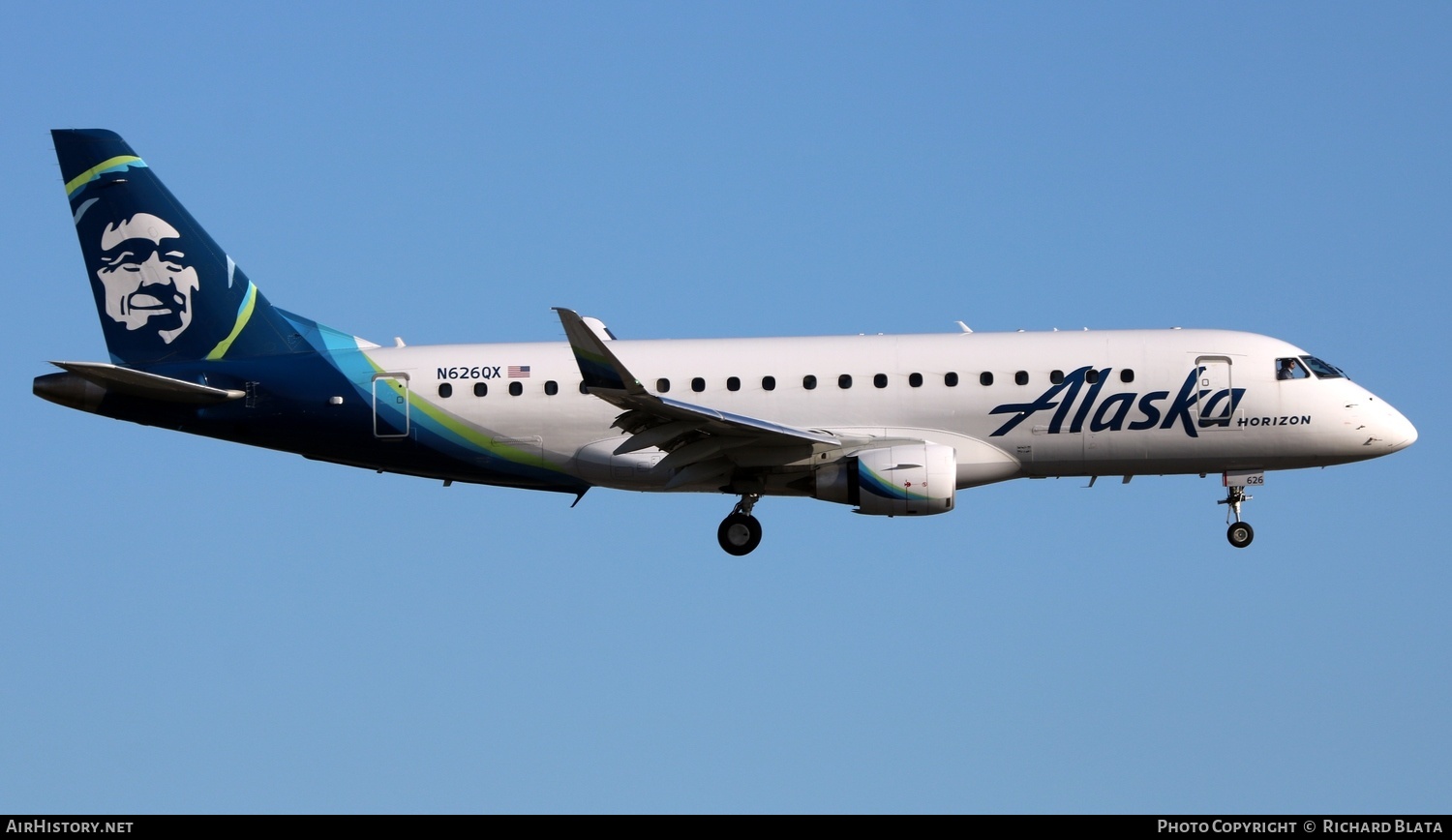 Aircraft Photo of N626QX | Embraer 175LR (ERJ-170-200LR) | Alaska Airlines | AirHistory.net #652572