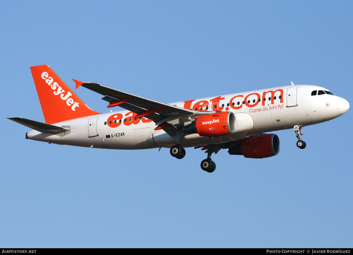 Aircraft Photo of G-EZAK | Airbus A319-111 | EasyJet | AirHistory.net #653323