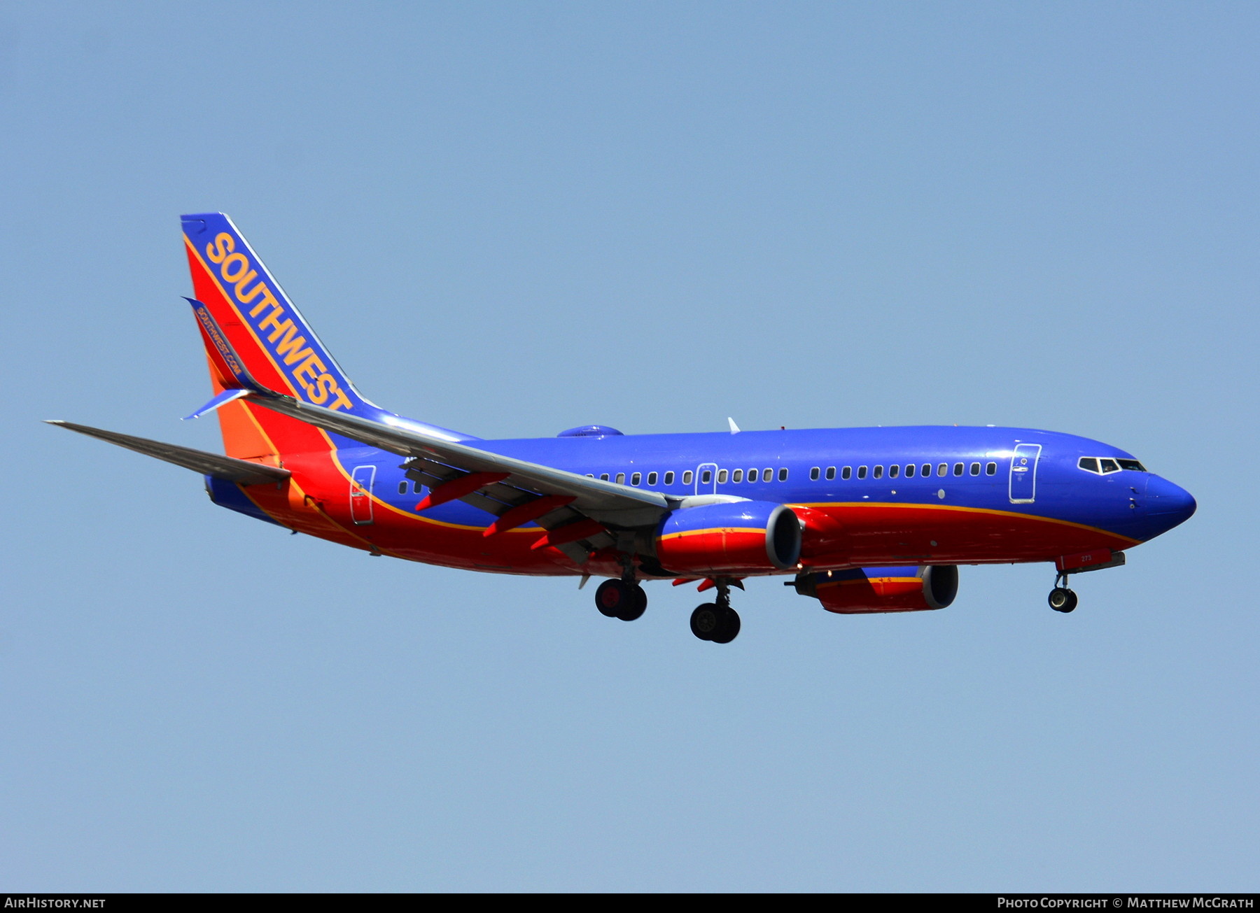 Aircraft Photo of N273WN | Boeing 737-7H4 | Southwest Airlines | AirHistory.net #653485