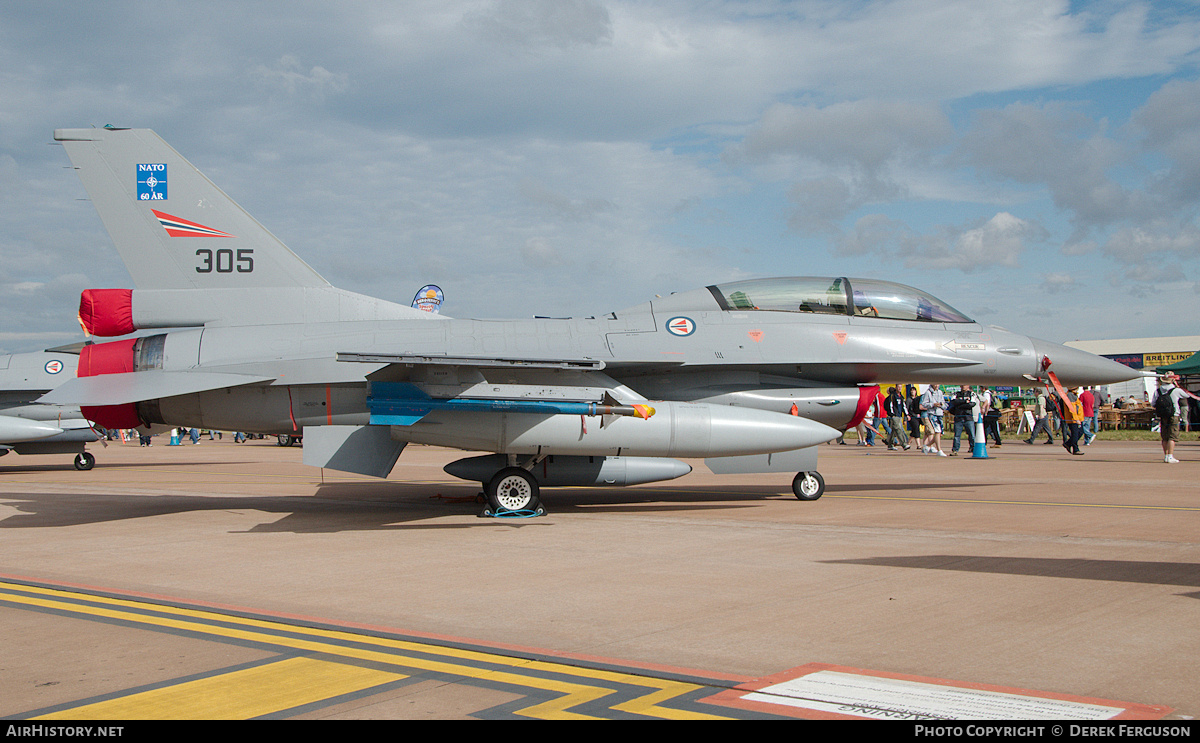 Aircraft Photo of 305 | General Dynamics F-16BM Fighting Falcon | Norway - Air Force | AirHistory.net #653658