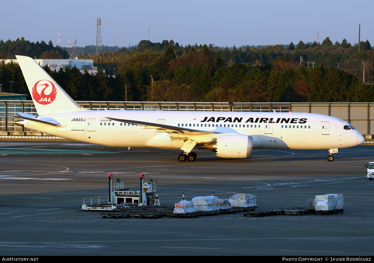 Aircraft Photo of JA822J | Boeing 787-8 Dreamliner | Japan Airlines - JAL | AirHistory.net #653793