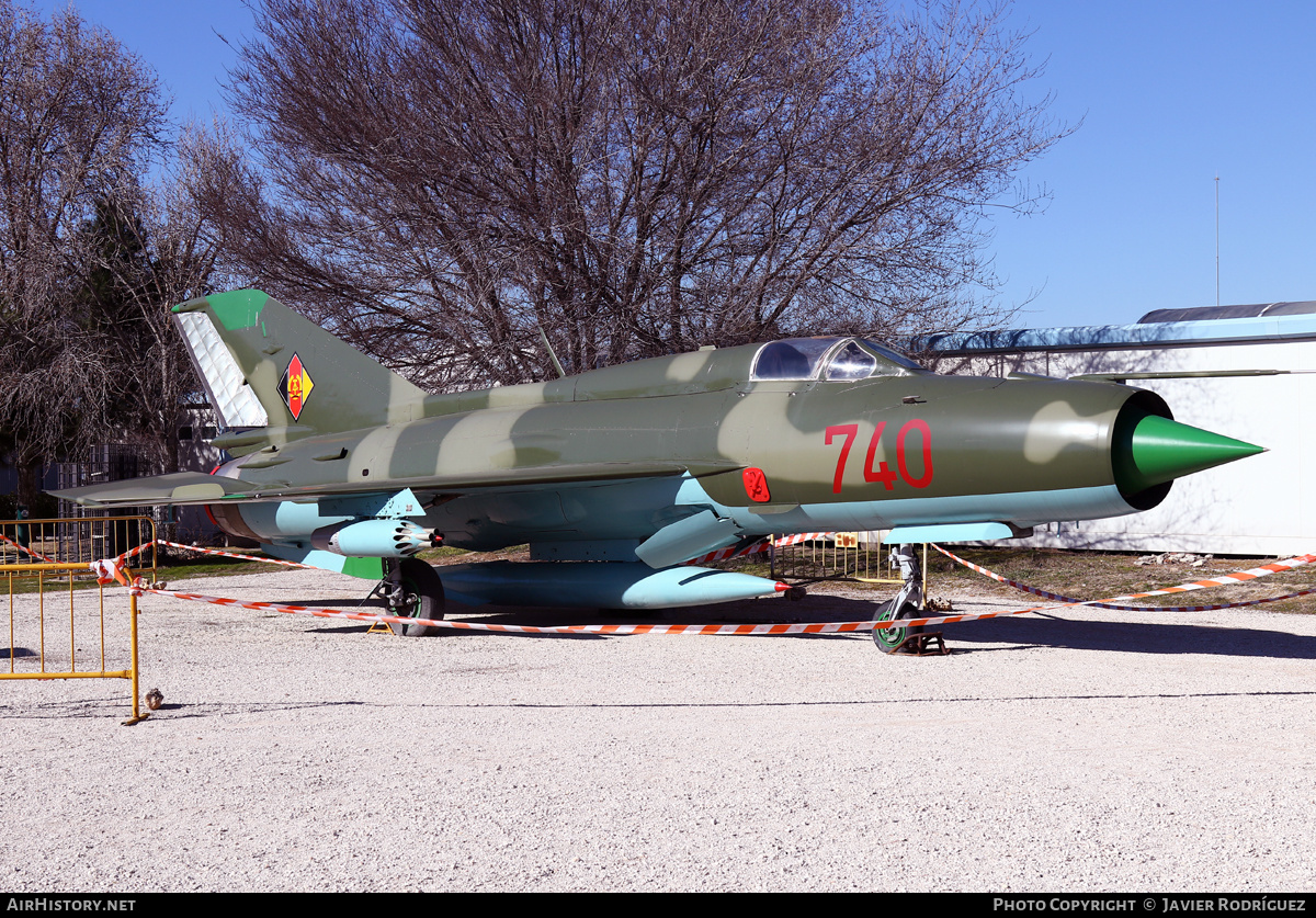 Aircraft Photo of 740 | Mikoyan-Gurevich MiG-21SPS | East Germany - Air Force | AirHistory.net #653795