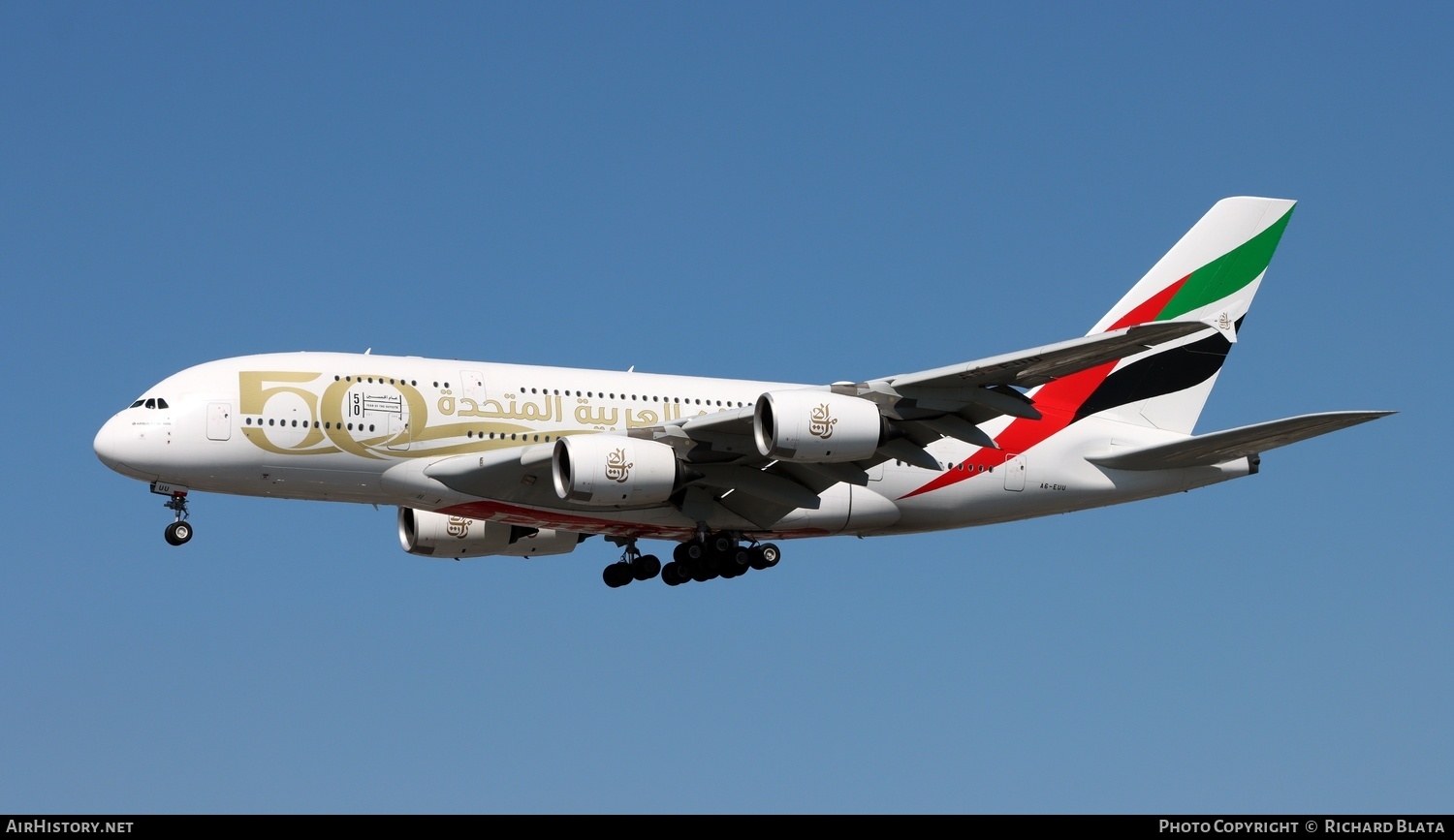 Aircraft Photo of A6-EUU | Airbus A380-842 | Emirates | AirHistory.net #653986