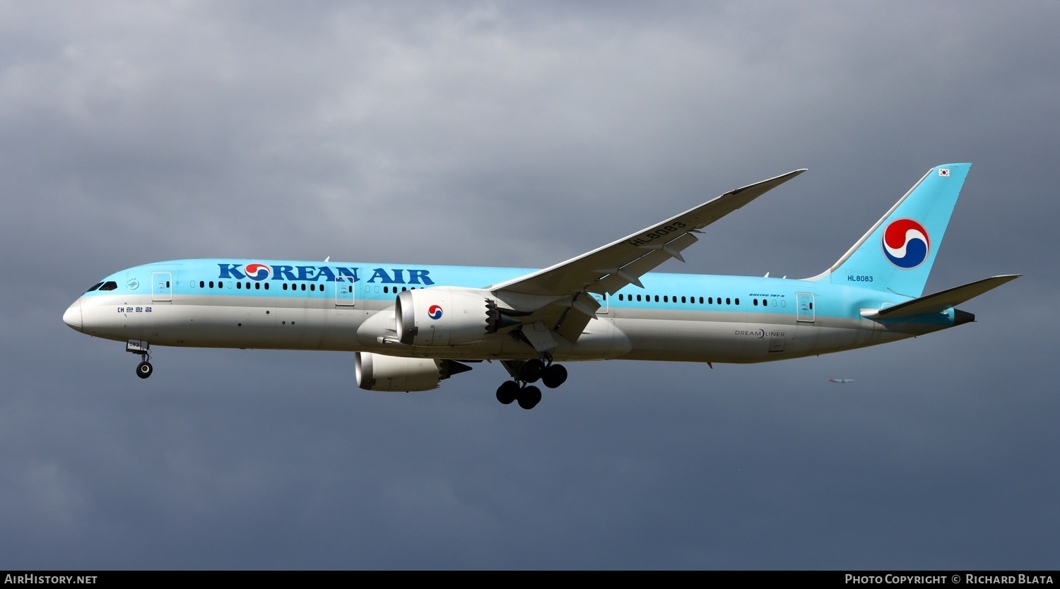 Aircraft Photo of HL8083 | Boeing 787-9 Dreamliner | Korean Air | AirHistory.net #654004