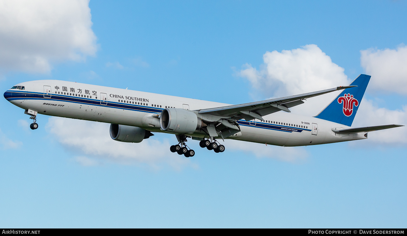 Aircraft Photo of B-2008 | Boeing 777-31BER | China Southern Airlines | AirHistory.net #654096