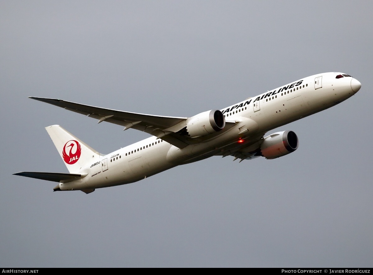 Aircraft Photo of JA863J | Boeing 787-9 Dreamliner | Japan Airlines - JAL | AirHistory.net #654214