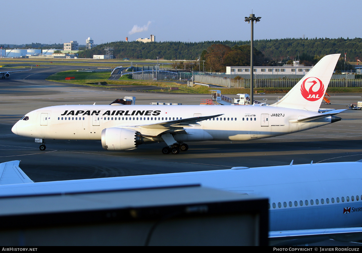 Aircraft Photo of JA827J | Boeing 787-8 Dreamliner | Japan Airlines - JAL | AirHistory.net #654262