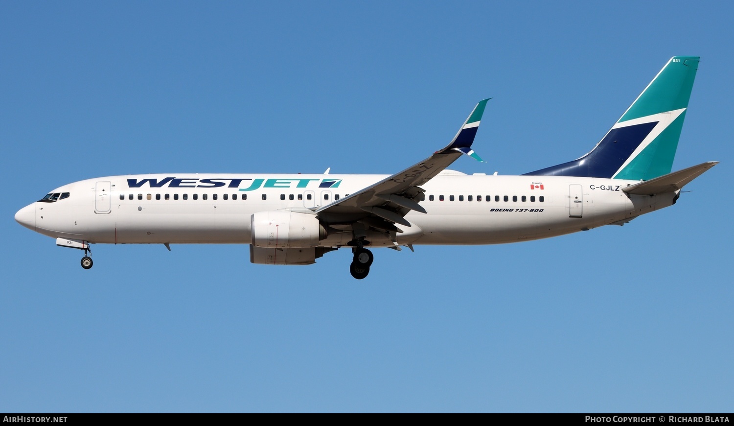 Aircraft Photo of C-GJLZ | Boeing 737-8CT | WestJet | AirHistory.net #654538