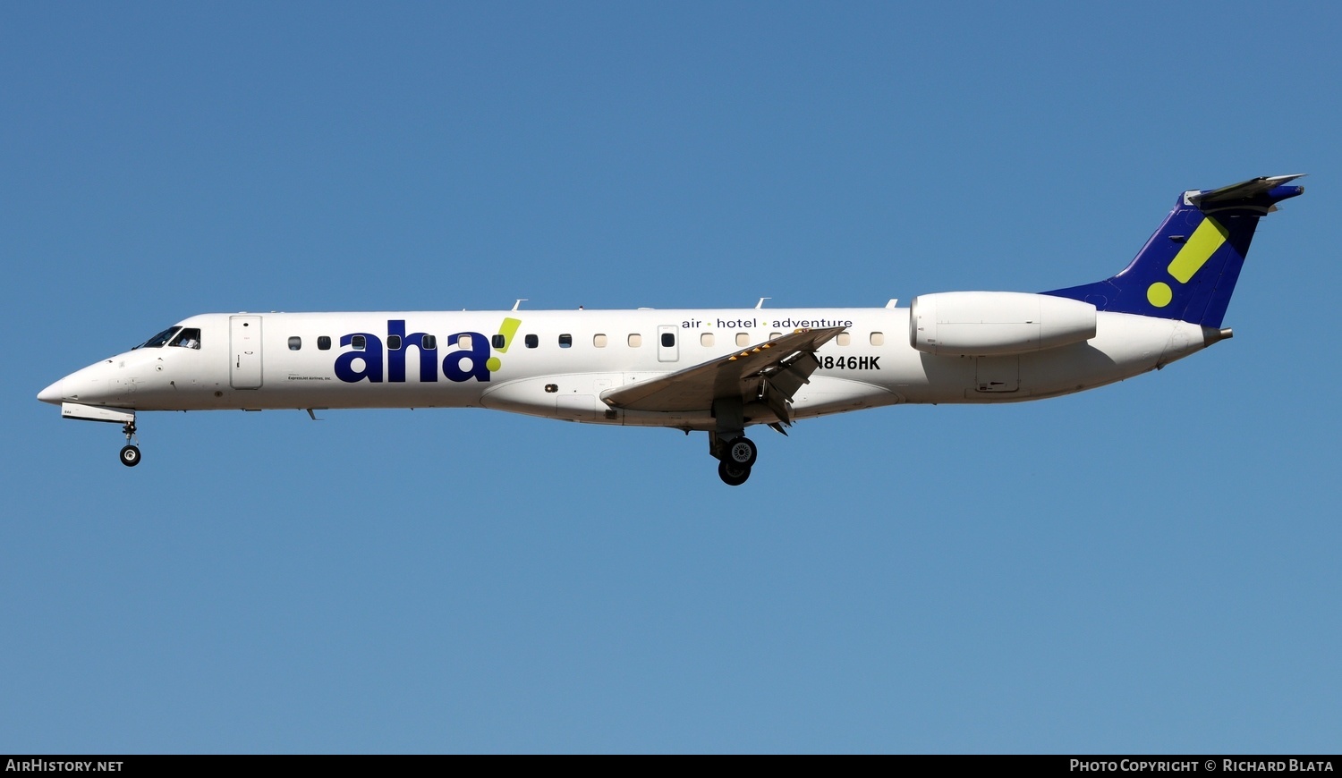 Aircraft Photo of N846HK | Embraer ERJ-145LR (EMB-145LR) | Aha! | AirHistory.net #654571