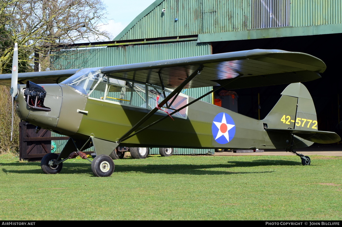 Aircraft Photo of G-BSXT / 42-5772 | Piper J-5A Cub Cruiser | USA - Air Force | AirHistory.net #654781