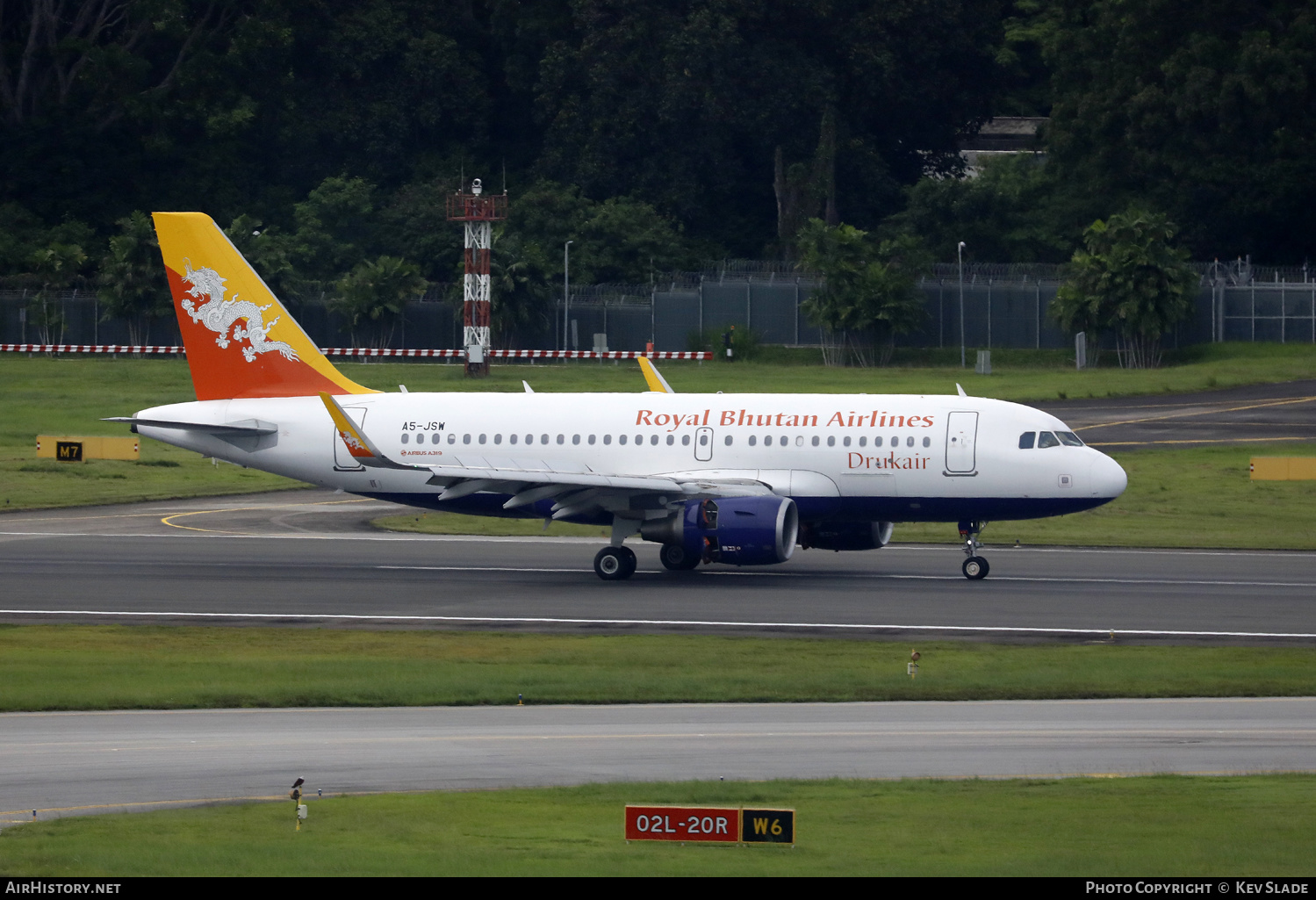 Aircraft Photo of A5-JSW | Airbus A319-115 | Drukair - Royal Bhutan Airlines | AirHistory.net #655411