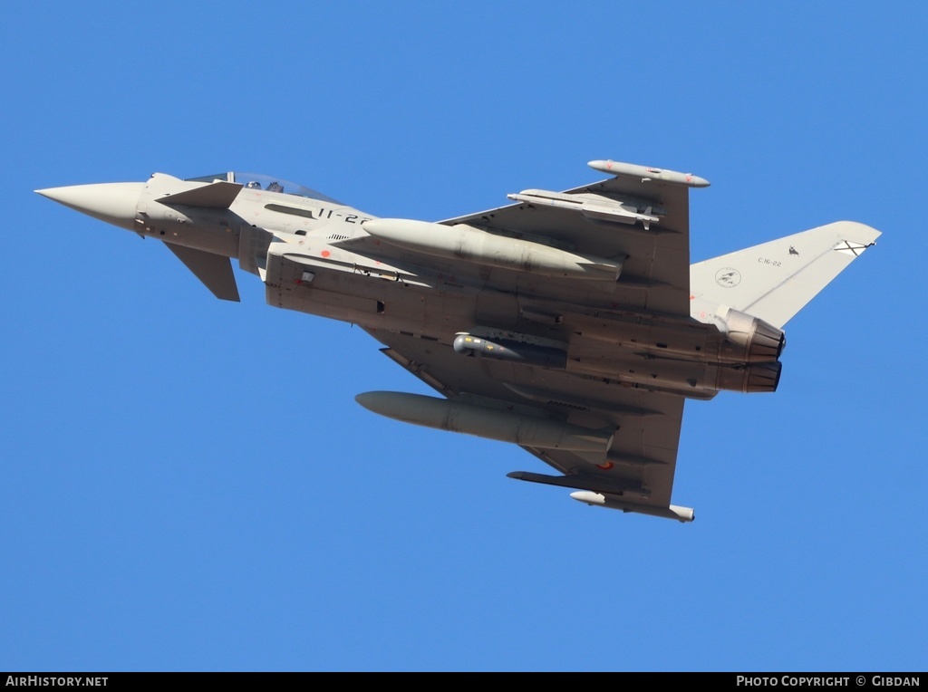 Aircraft Photo of C.16-22 | Eurofighter EF-2000 Typhoon | Spain - Air Force | AirHistory.net #655582