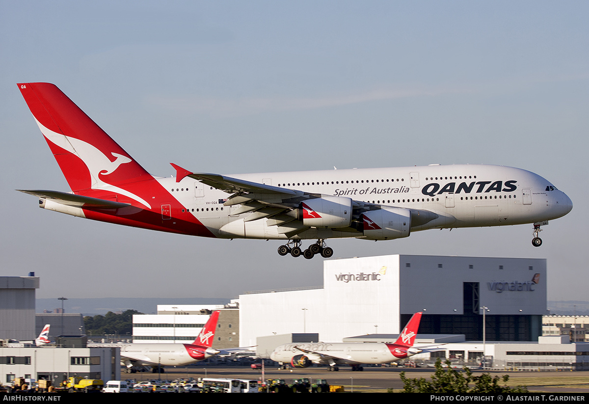 Aircraft Photo of VH-OQA | Airbus A380-842 | Qantas | AirHistory.net #655640