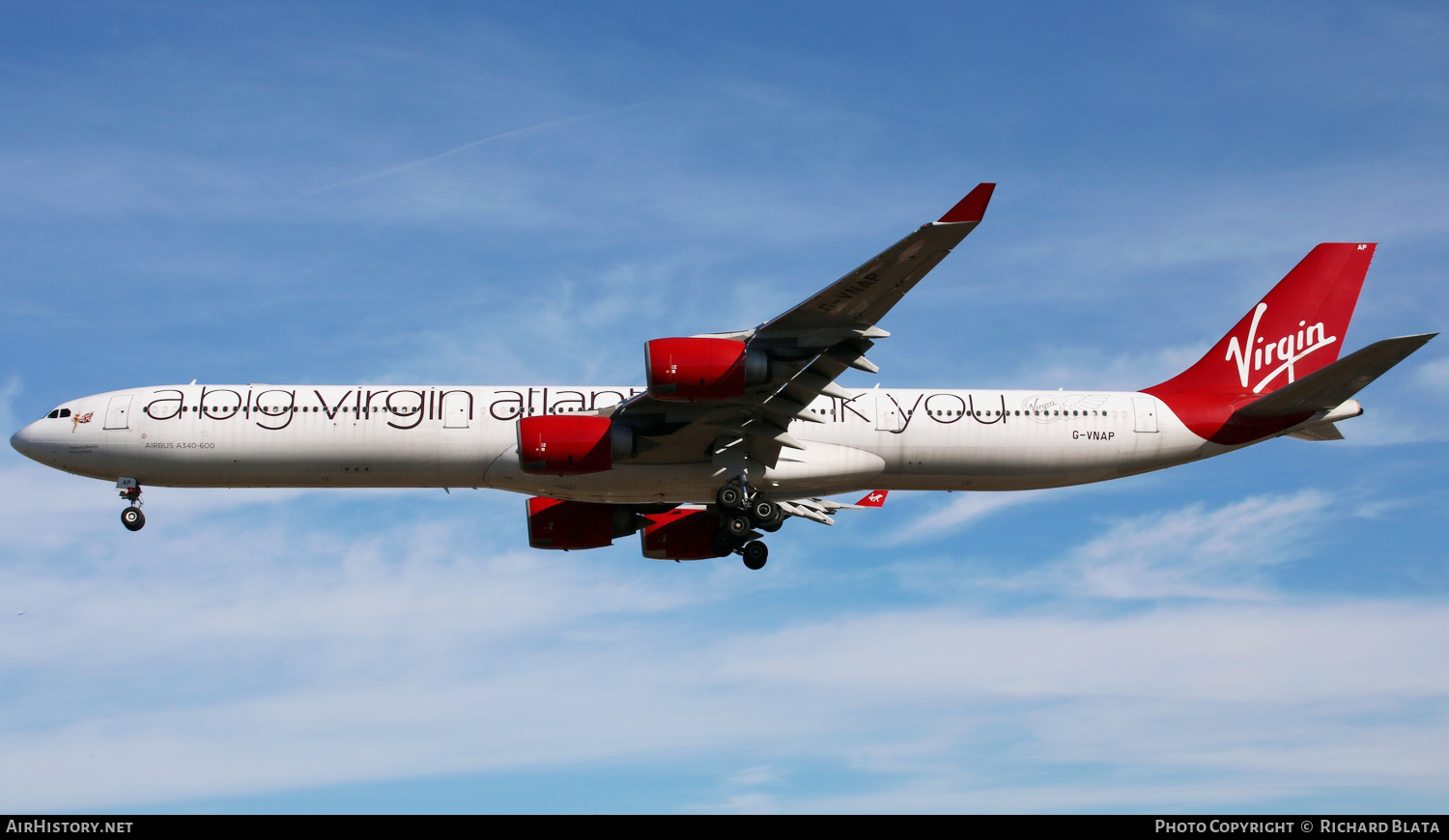 Aircraft Photo of G-VNAP | Airbus A340-642 | Virgin Atlantic Airways | AirHistory.net #656815