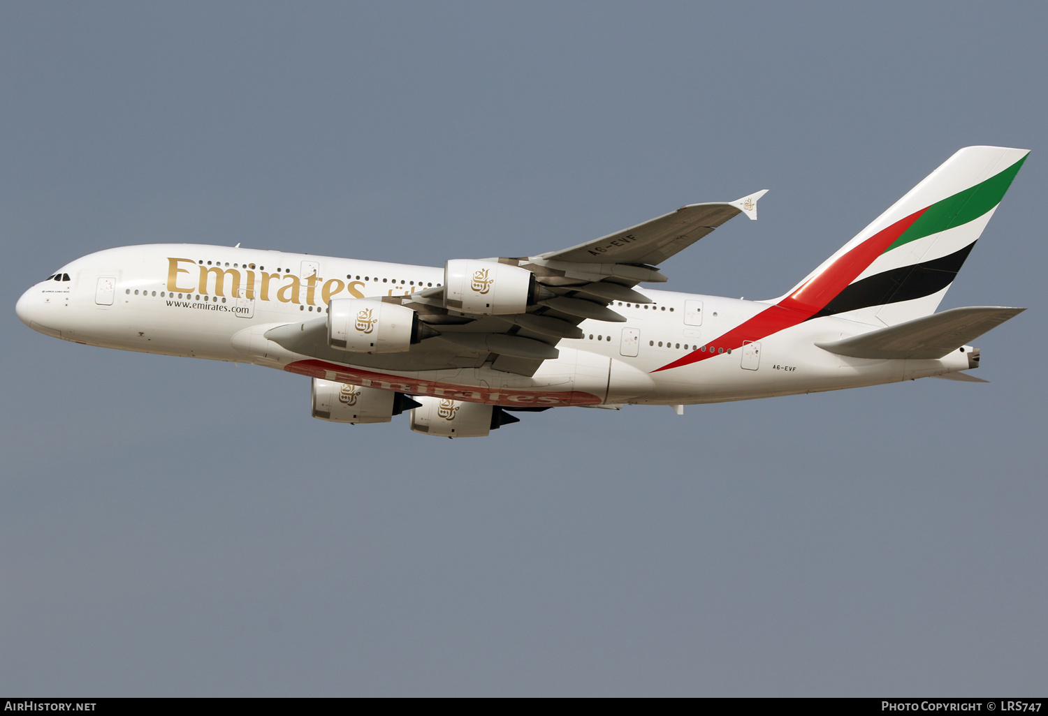 Aircraft Photo of A6-EVF | Airbus A380-842 | Emirates | AirHistory.net #657048