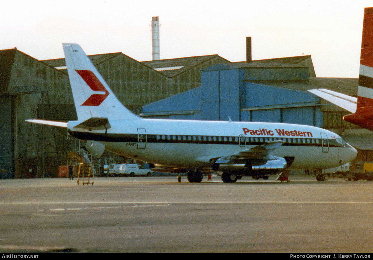 Aircraft Photo of C-FPWD | Boeing 737-2T7/Adv | Pacific Western Airlines | AirHistory.net #657245