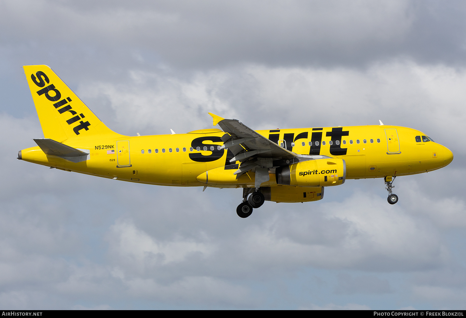 Aircraft Photo of N529NK | Airbus A319-132 | Spirit Airlines | AirHistory.net #657314