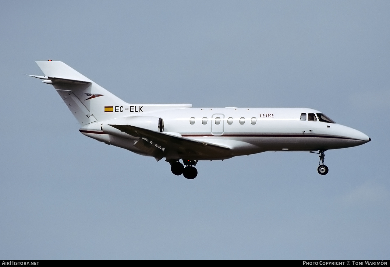 Aircraft Photo of EC-ELK | British Aerospace BAe-125-800B | Teire | AirHistory.net #657703