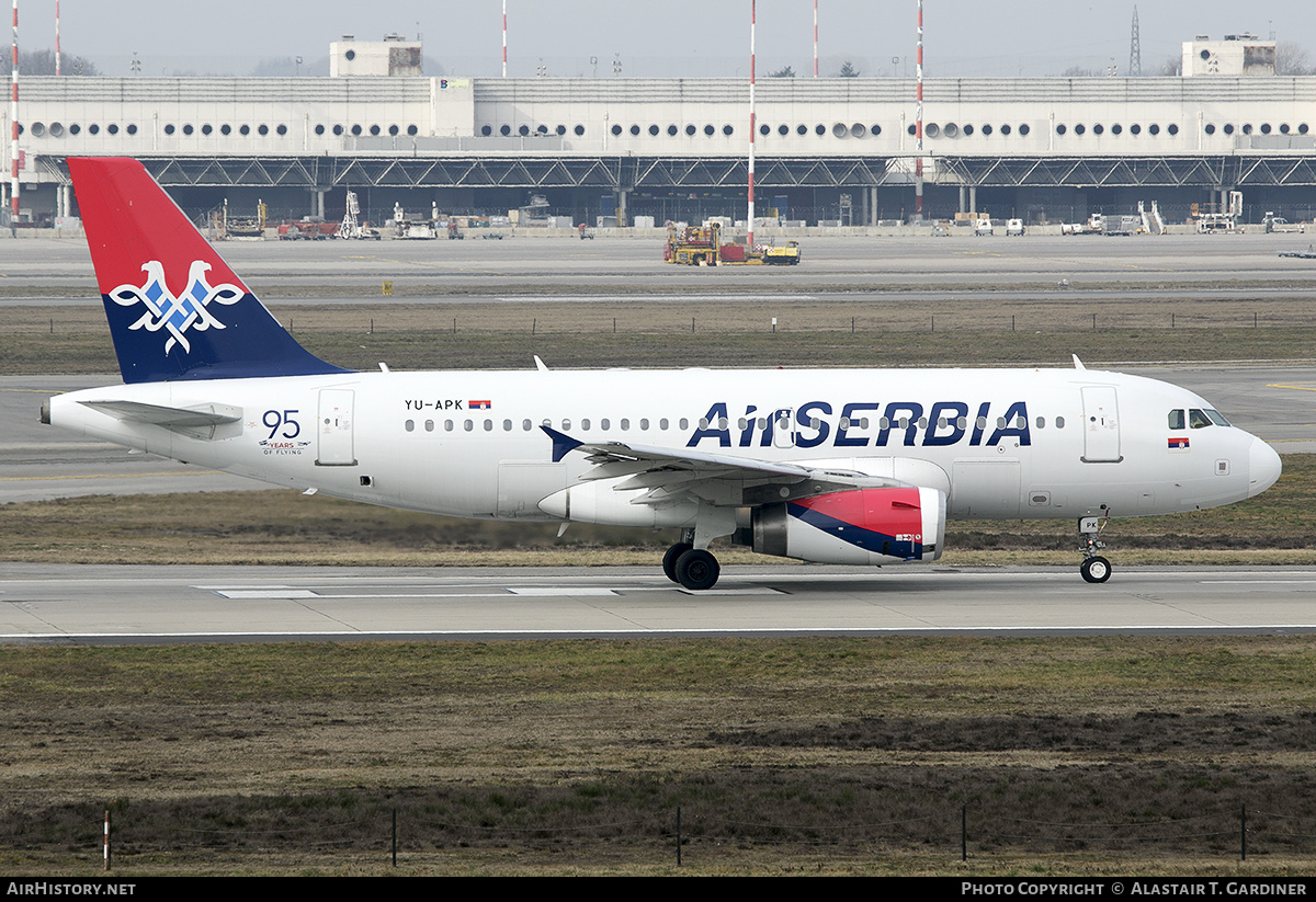 Aircraft Photo of YU-APK | Airbus A319-132 | Air Serbia | AirHistory.net #657821