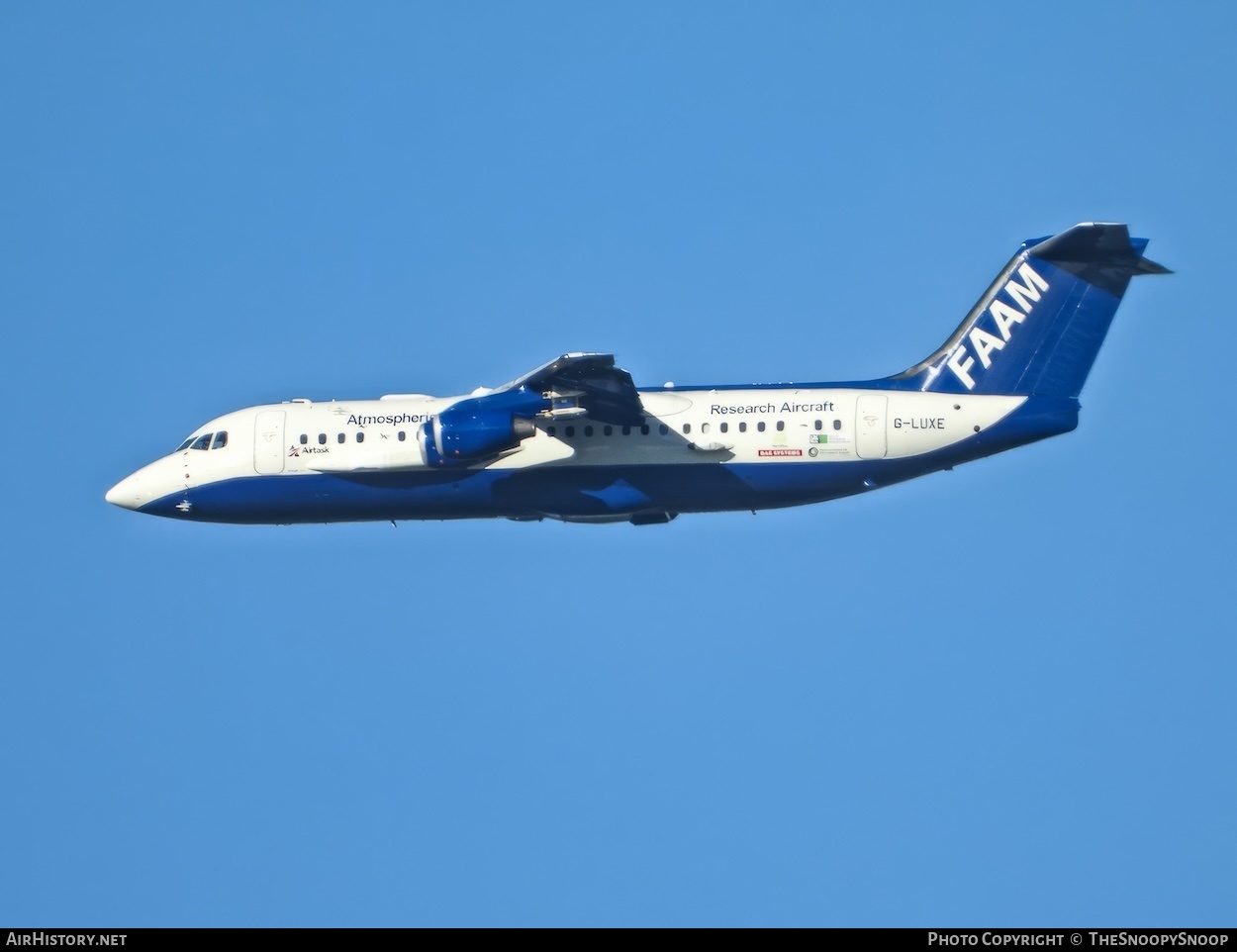 Aircraft Photo of G-LUXE | British Aerospace BAe-146-301/ARA | FAAM - Facility for Airborne Atmospheric Measurements | AirHistory.net #658541