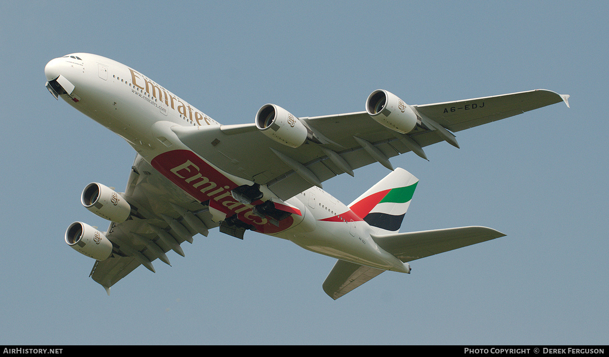 Aircraft Photo of A6-EDJ | Airbus A380-861 | Emirates | AirHistory.net #658691