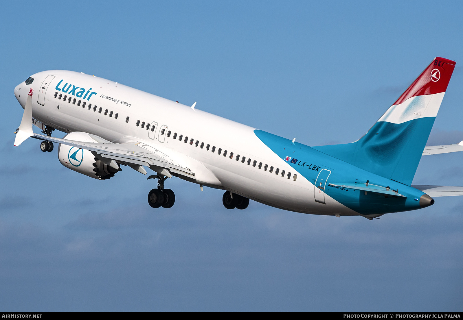 Aircraft Photo of LX-LBK | Boeing 737-8 Max 8 | Luxair | AirHistory.net #658789