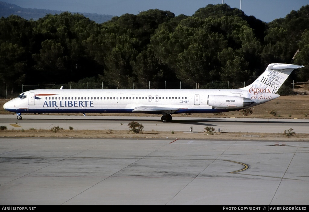 Aircraft Photo of ZS-OBF | McDonnell Douglas MD-82 (DC-9-82) | Air Liberté | AirHistory.net #658792