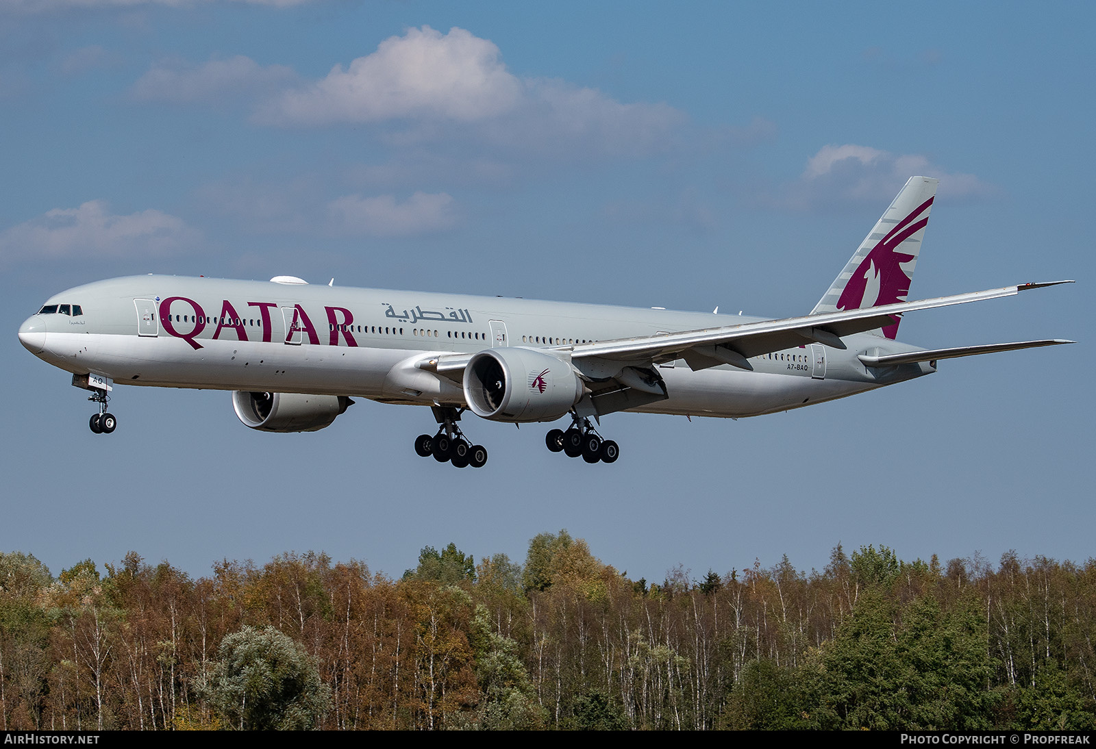 Aircraft Photo of A7-BAQ | Boeing 777-3DZ/ER | Qatar Airways | AirHistory.net #658926