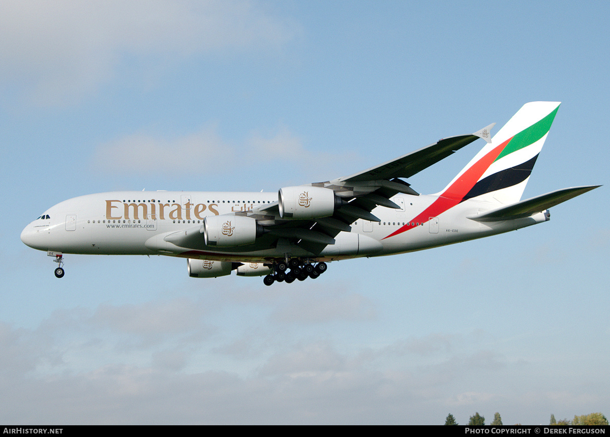 Aircraft Photo of A6-EDE | Airbus A380-861 | Emirates | AirHistory.net #659137