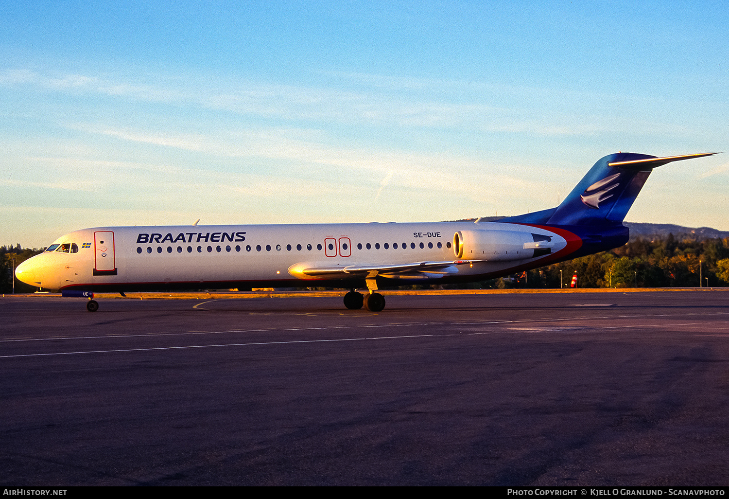 Aircraft Photo of SE-DUE | Fokker 100 (F28-0100) | Braathens | AirHistory.net #659536