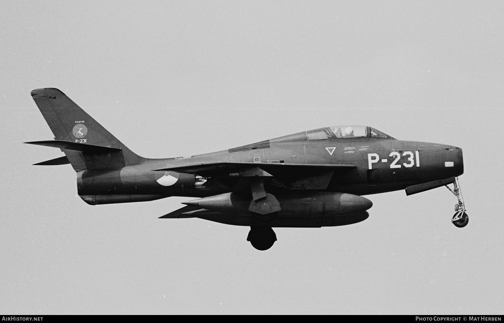 Aircraft Photo of P-231 | Republic F-84F Thunderstreak | Netherlands - Air Force | AirHistory.net #659607