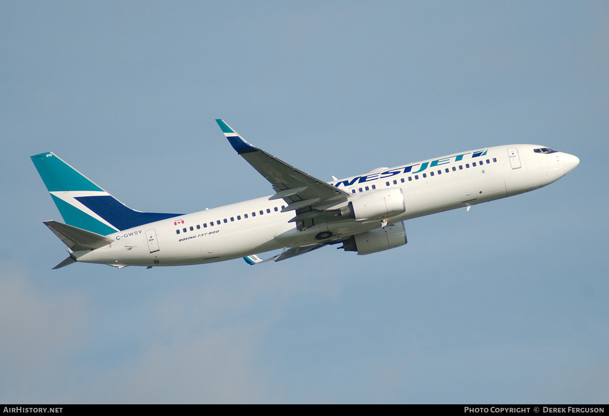 Aircraft Photo of C-GWSV | Boeing 737-8CT | WestJet | AirHistory.net #659749