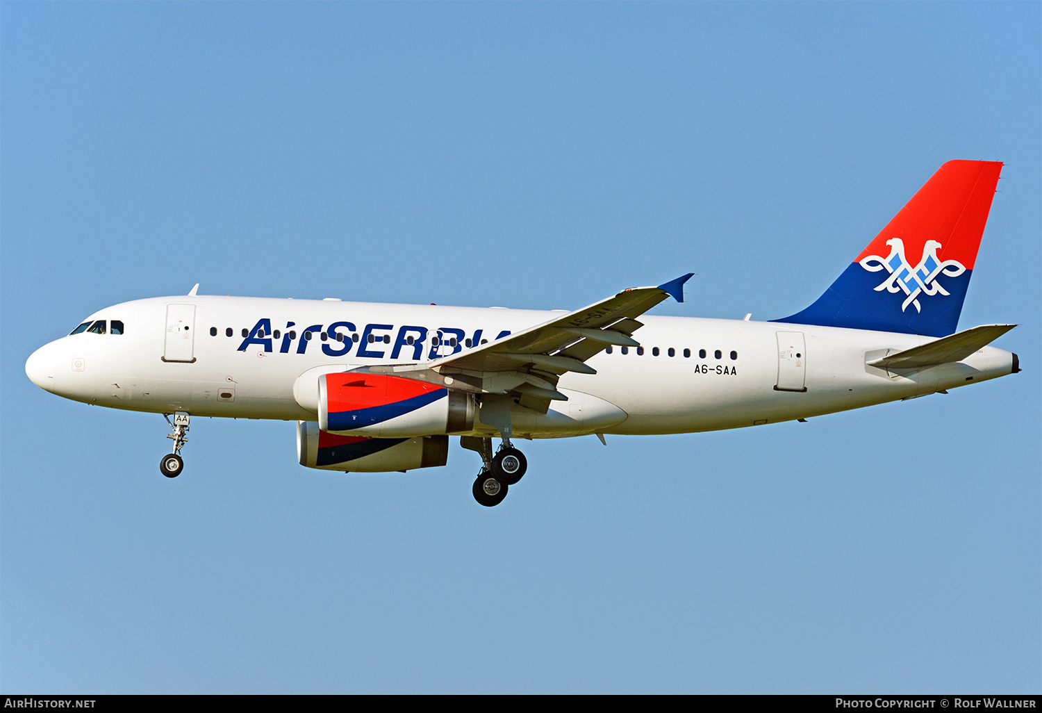 Aircraft Photo of A6-SAA | Airbus A319-132 | Air Serbia | AirHistory.net #659811