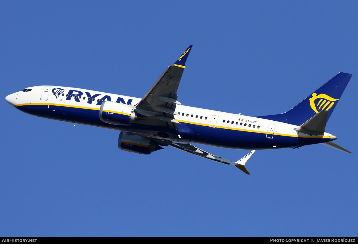 Aircraft Photo of EI-IGE | Boeing 737-8 Max 8 | Ryanair | AirHistory.net #660129