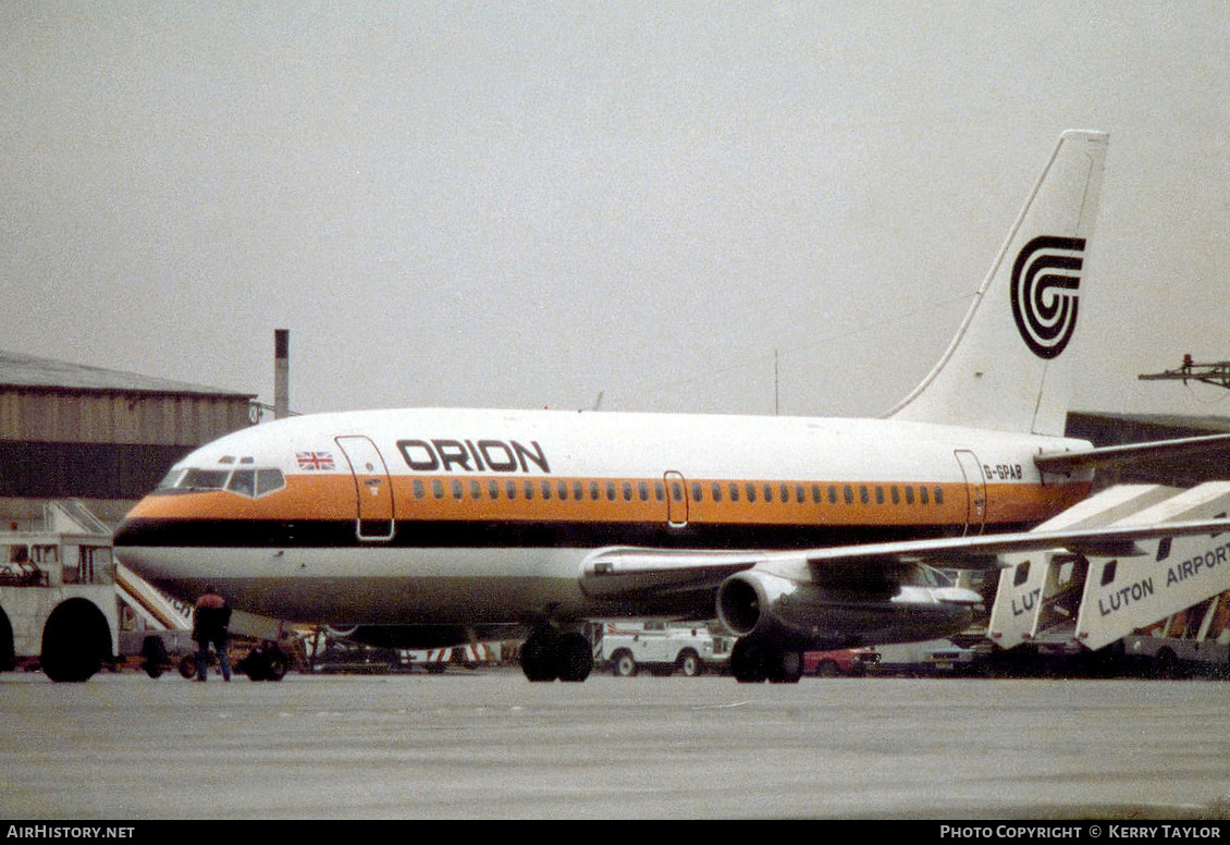 Aircraft Photo of G-GPAB | Boeing 737-2L9/Adv | Orion Airways | AirHistory.net #660743