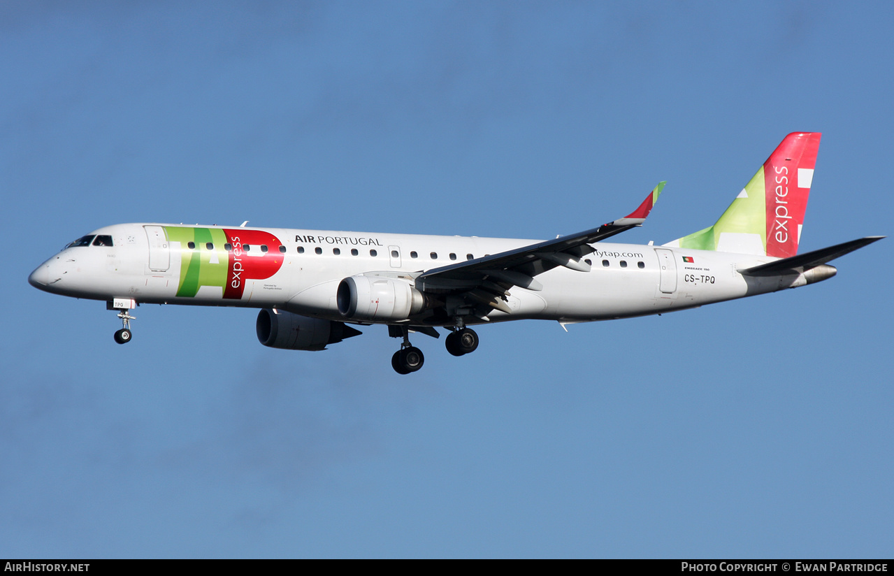 Aircraft Photo of CS-TPQ | Embraer 190LR (ERJ-190-100LR) | TAP Air Portugal Express | AirHistory.net #660917