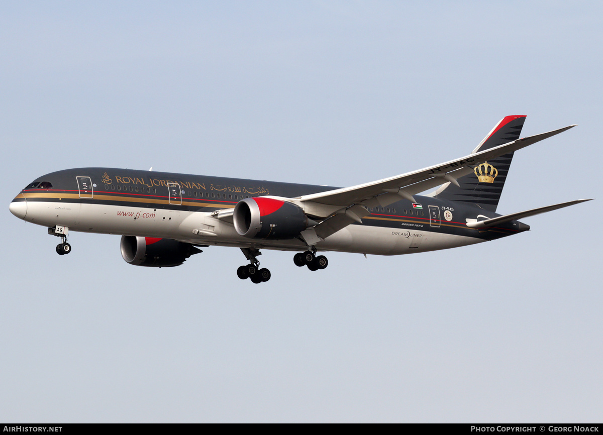 Aircraft Photo of JY-BAG | Boeing 787-8 Dreamliner | Royal Jordanian Airlines | AirHistory.net #660996