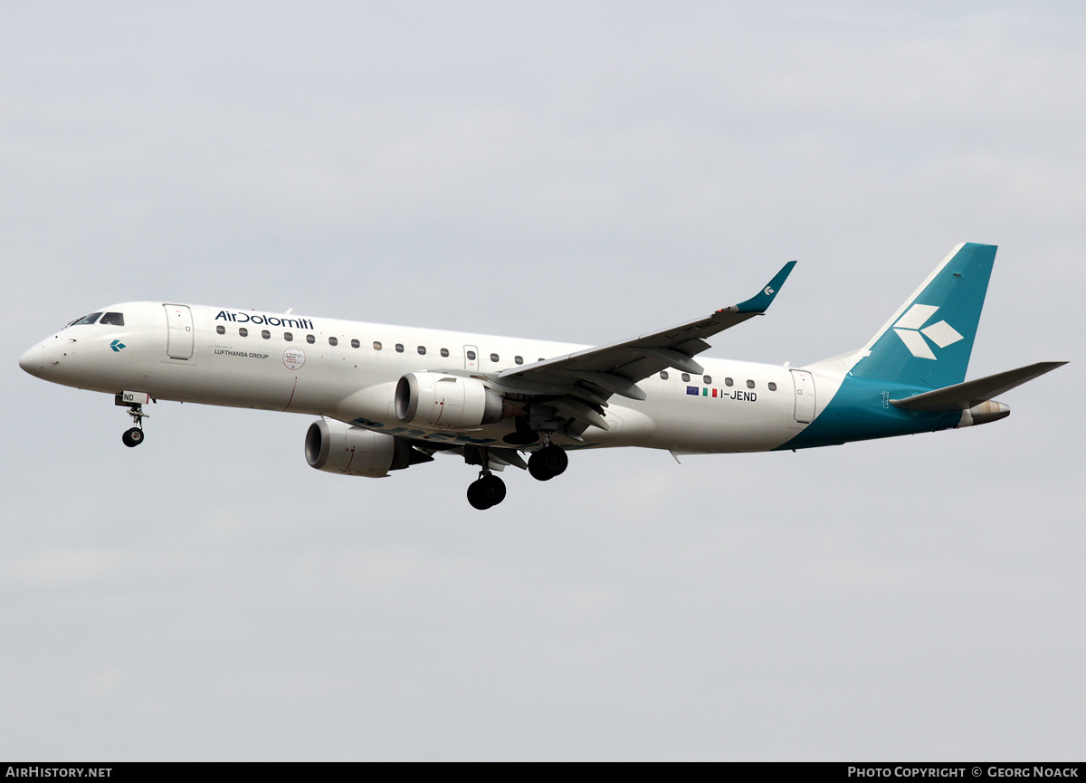 Aircraft Photo of I-JEND | Embraer 190LR (ERJ-190-100LR) | Air Dolomiti | AirHistory.net #661005