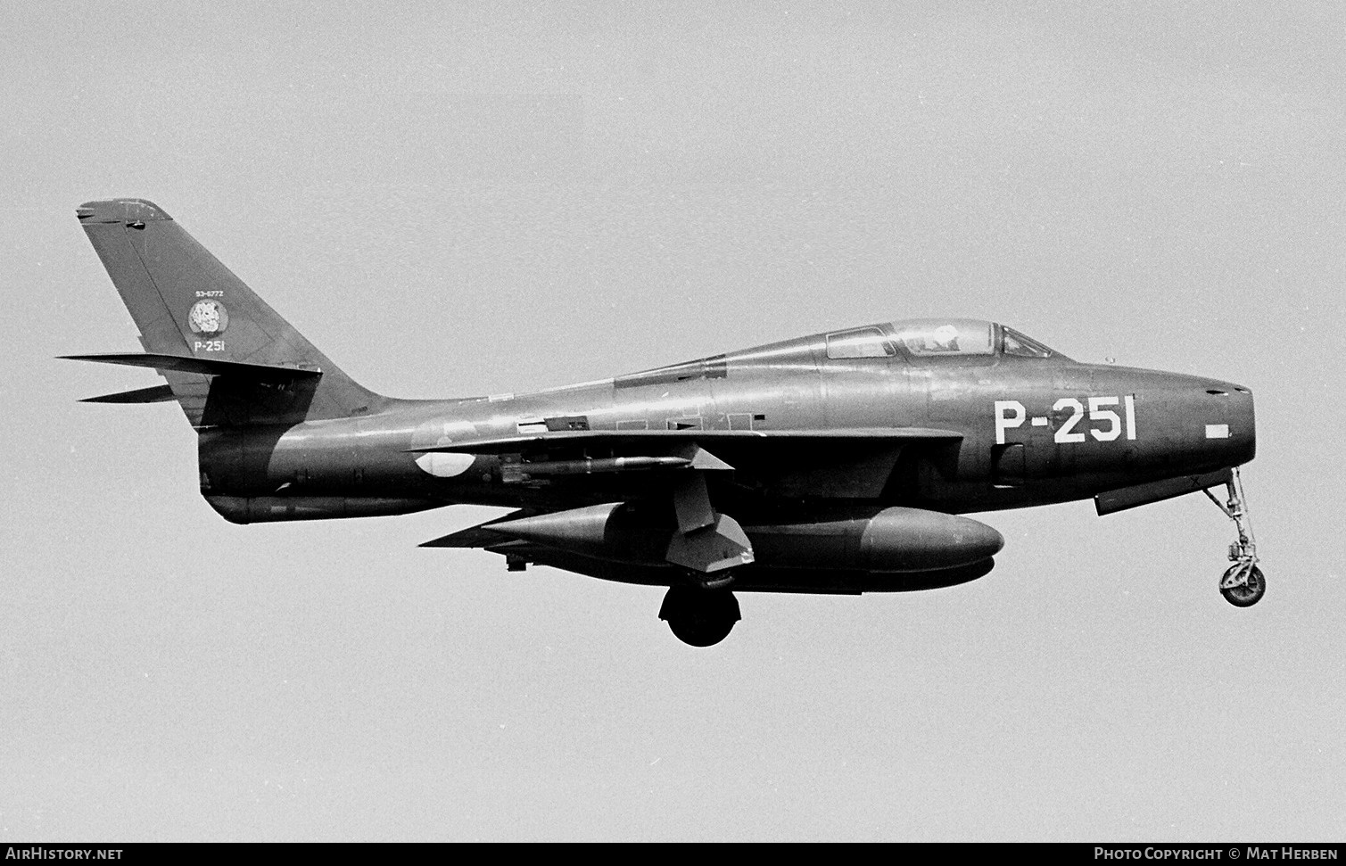 Aircraft Photo of P-251 / 53-6772 | Republic F-84F Thunderstreak | Netherlands - Air Force | AirHistory.net #661311