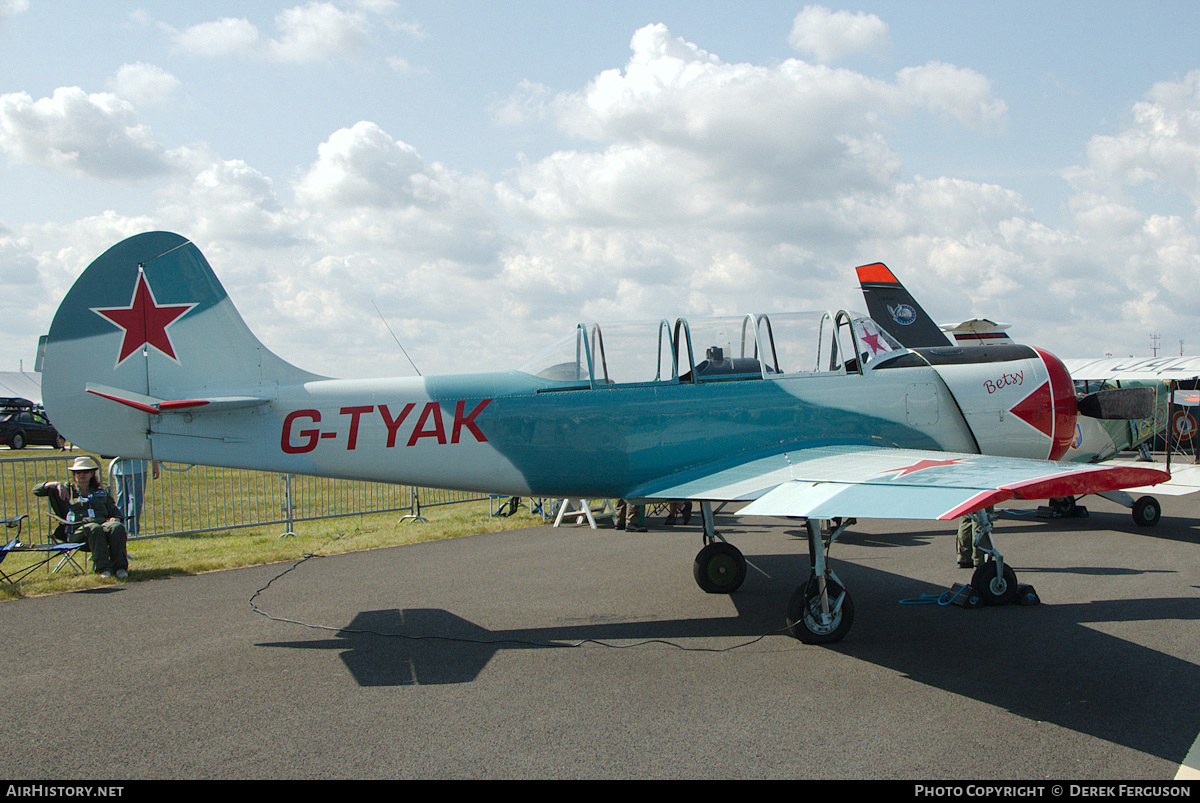 Aircraft Photo of G-TYAK | Yakovlev Yak-52 | Soviet Union - Air Force | AirHistory.net #661637
