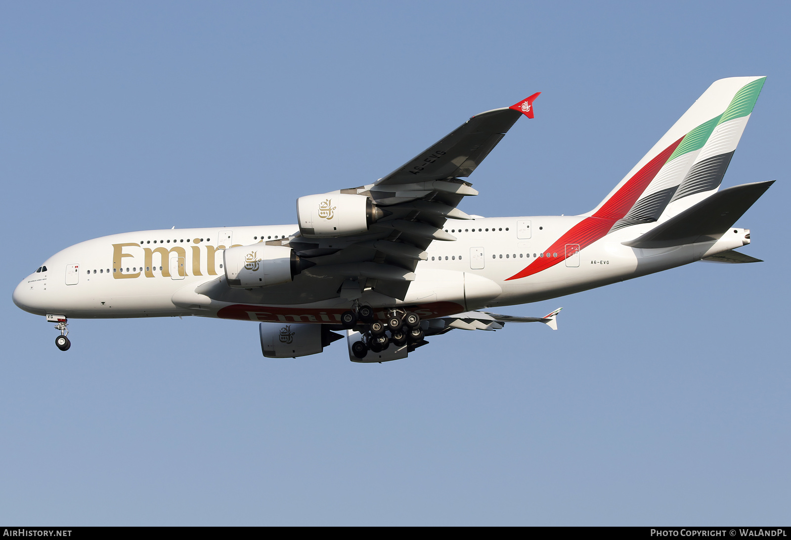 Aircraft Photo of A6-EVG | Airbus A380-842 | Emirates | AirHistory.net #661754