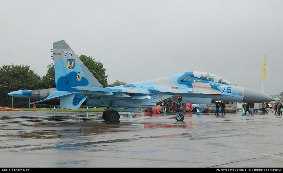 Aircraft Photo of 75 blue | Sukhoi Su-27UB | Ukraine - Air Force | AirHistory.net #661821
