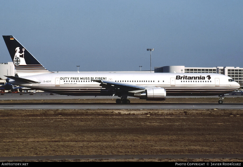 Aircraft Photo of D-AGYF | Boeing 767-304/ER | Britannia Airways | AirHistory.net #662438